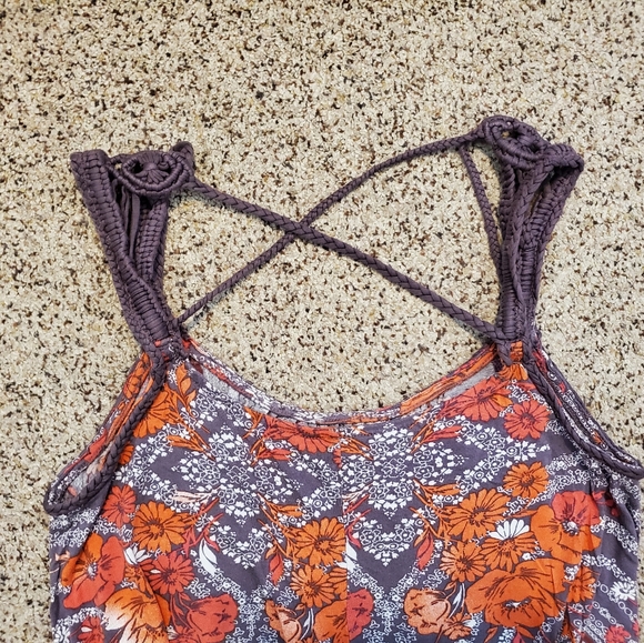 FREE PEOPLE Floral Embroidered Strap Flowy  Tank Top - Picture 3 of 5